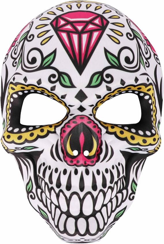 Day of The Dead Mask Halloween Skull Mask Masquerade Party Mask for Halloween Cosplay Mexican Party Costume Supply - sugar skull makeup