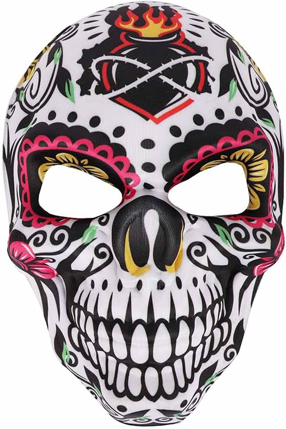 Day of The Dead Mask Halloween Skull Mask Masquerade Party Mask for Halloween Cosplay Mexican Party Costume Supply - sugar skull costume