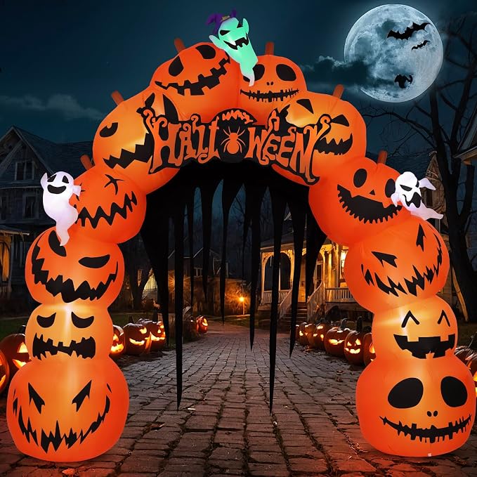 MGparty 10FT Halloween Inflatables Pumpkin Archway - skull inflatable
