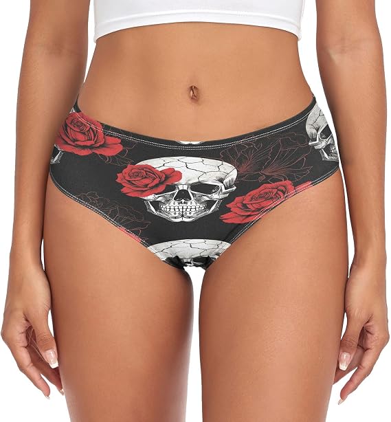 senya Women's Brief Underwear Cotton Bikini Underwear Rainbow Leopard Print for Daily - skull swimsuit