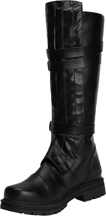 ACE SHOCK Mens Tall Boots Medieval Renaissance Pirate Cosplay Boot Halloween Costume Shoes - sugar skull boots