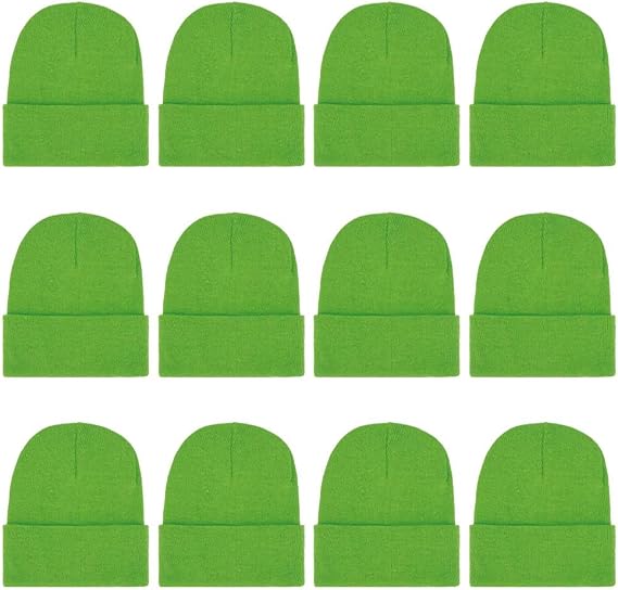 ZH 12-Pack Knitted Winter Beanie Hats for Men and Women, Warm and Cozy Cuffed Skull Caps, Bulk Purchase - skull hoodie