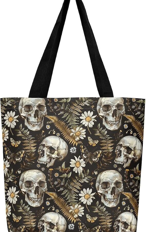 Castle Fairy Cartoon Canvas Tote Bag Aesthetic for Women Girls,Cute Animals Reusable Grocery Handbag - sugar skull handbags for sale