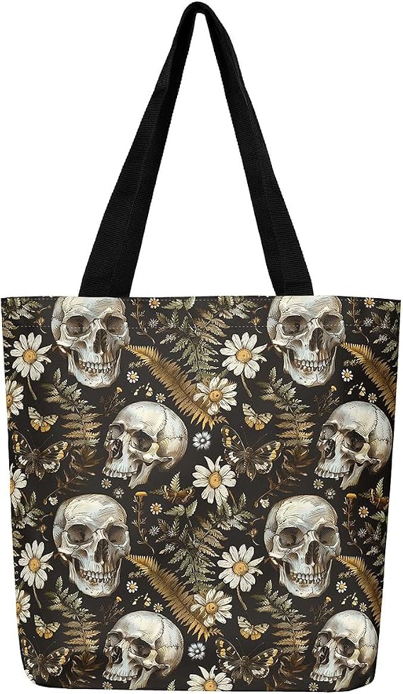 Castle Fairy Cartoon Canvas Tote Bag Aesthetic for Women Girls,Cute Animals Reusable Grocery Handbag