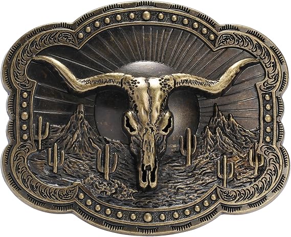 Western Cowboy Belt Buckle for Men women - skull wallet