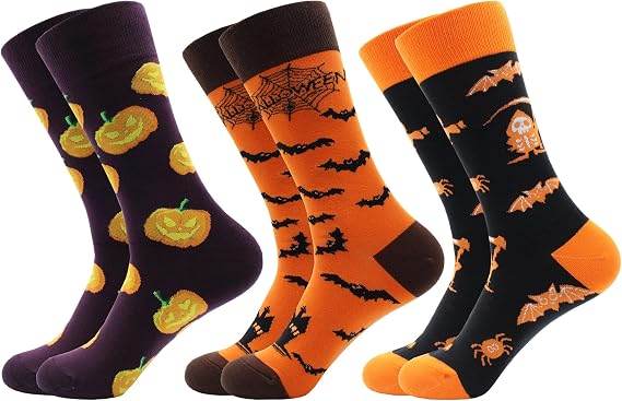 Halloween Socks for Men Women Boys Girls Gift, Fun Funny Cute Funky Cool Crazy Novelty Silly Cotton Crew Calf Socks - sugar skull costume