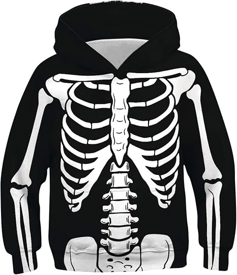 Lovekider Boys Hoodie Kids 3D Print Graphic Pullover Sweatshirt 6-16 Years - skull hoodie