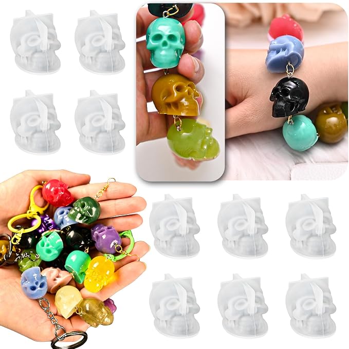 Halloween Skull Resin Molds, Set of 10 Skull Crafting Molds - string light