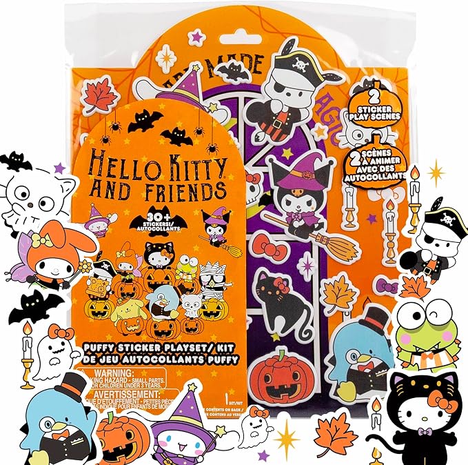 Horizon Group USA Puffy Sticker Playset, Hello Kitty Halloween - skull sticker
