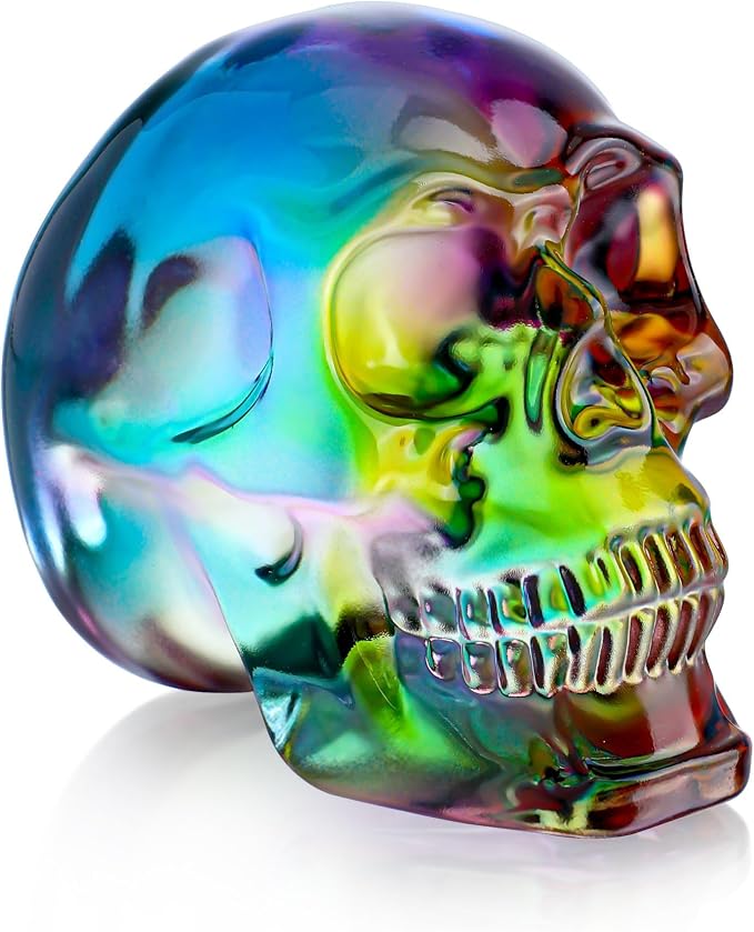 3'' Multi-Color Crystal Skull Figurines Collectibles Halloween Decoration - skull figurine