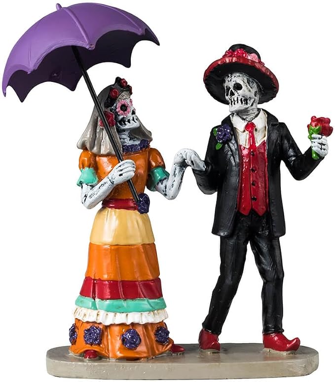 Lemax Los Muertos Romance, 3.35 x 2.83 x 1.42 - skull figurine