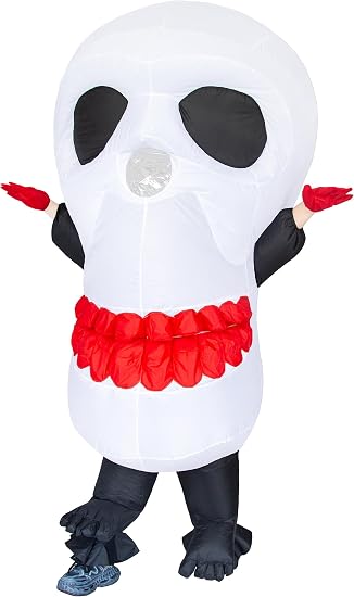 Inflatable Costume for Halloween Funny Blow Up Suit for Adult - skull inflatable