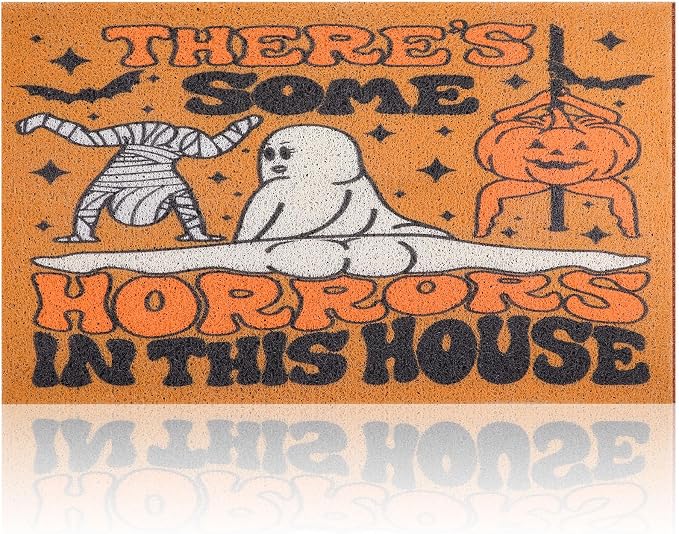 Drydiet Halloween Door Mat There's Some Horrors in This House Coir Doormat - skull door mat