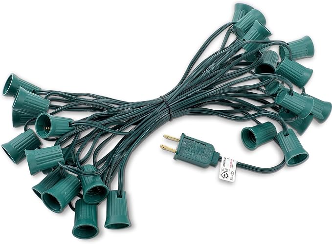 1 Roll 25 ft C9/E17 UL Listed Light String Strand Wire Christmas C9 Cord - string light