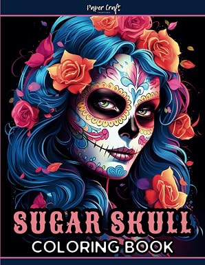 Sugar Skull Coloring Book for Adults: Stunning Women Sugar Skulls on Black Background for Relaxation - sugar skull book