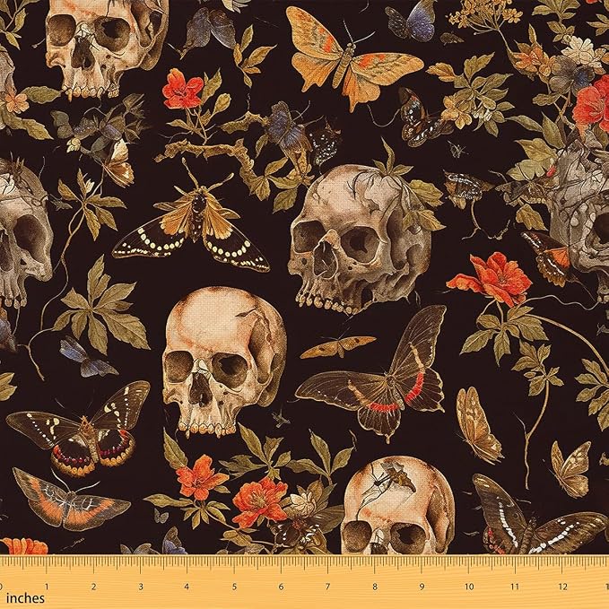 Feelyou Sugar Skull Fabric By The Yard 1 Yard - sugar skull handbags for sale