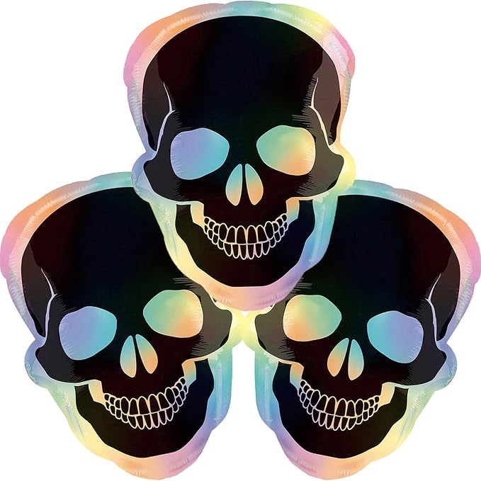Halloween Balloon Skull Balloons Gradient Skeleton Balloons for Halloween Theme Party Decor Spooky Party Supplies Day of the Dead Party Decoration Balloon Sets-3 Pcs - skull inflatable