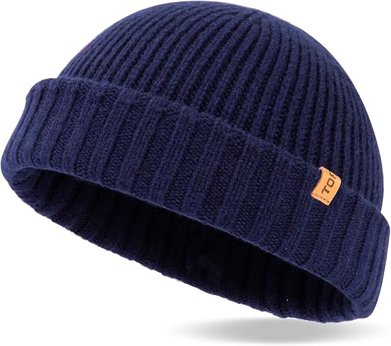 TOP-EX PolarWool™ 100% Merino Wool Short Fisherman Beanie Men Women - skull watch
