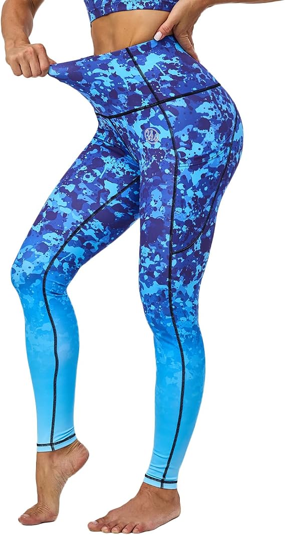 UIUO-UIPEU High Waisted Leggings for Women Tummy Control Yoga Pants with Pockets Workout Compression 7/8 Leggings - skull leggings