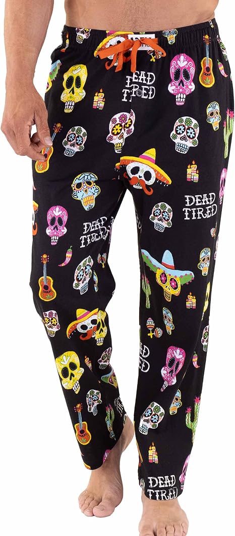 Lazy One Novelty Men's Pajama Pants, Pajama Bottoms for Men - skull pajamas
