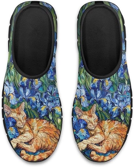 SYtrade Women's Art Travel Shoes Slip On Flats Casual Walking Sneaker Black Sole - sugar skull boots