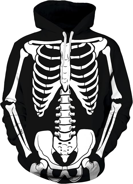 Goodstoworld 3D Novelty Hoodies Pullover Sweatshirt Graphic Print With Pockets S-3XL - skull sweatshirts