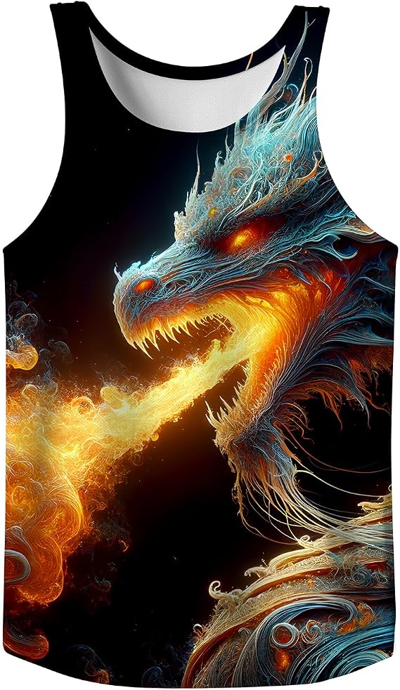 Men's 3D Graphic Rave Tank Tops, Sleeveless Quick Dry Workout Shirts for Summer Vacation Sports Gym - skull tank tops