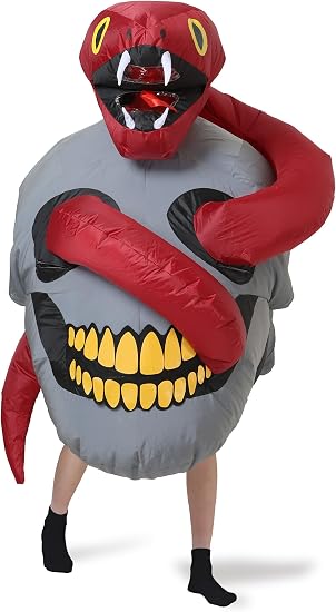 Snake Skull Costume, Inflatable, Halloween Costume, Adult Size - skull inflatable