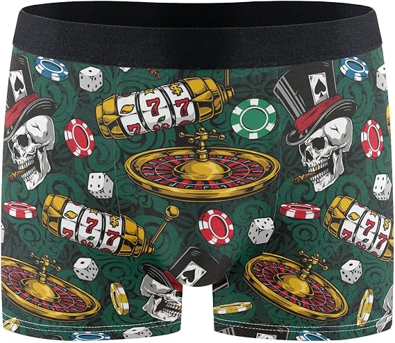 Men's Underwear Briefs Halloween Bats Silhouettes Men's Boxer Briefs,Trunks Underwear for Men - skull swimsuit