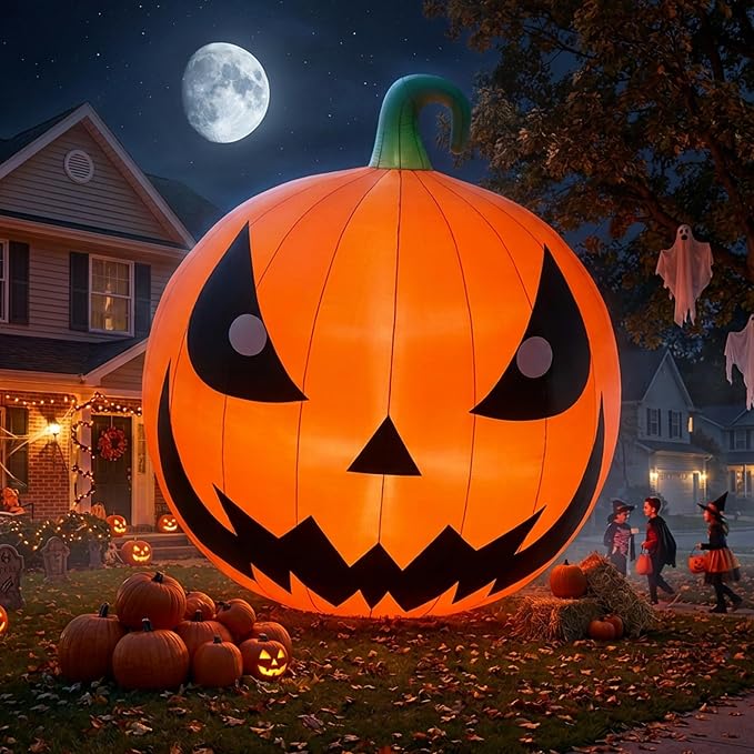 26FT Halloween Inflatables Pumpkin Decorations with 750W Air Blower - skull inflatable