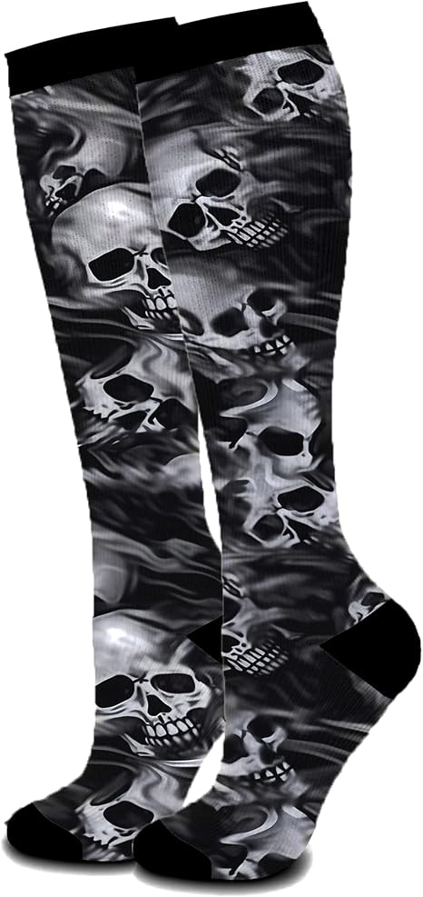 Unisex Novelty Socks for Women Men Teens Soft Knee High Crew Socks Party Daily Wear Dress Sock - sugar skull boots