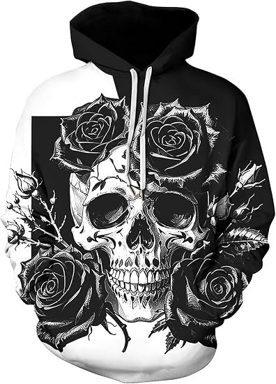Unisex Novelty Hoodies 3D Print Graphic Hooded Pullover Sweatshirt Pocket - skull sweatshirts