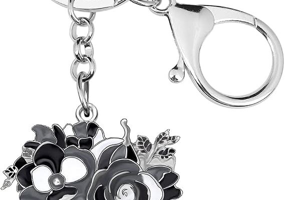 Enamel Alloy Halloween Flower Skull Keychain Car Keys Purse Charms Bag Accessories Sugar Skull Gifts for Women Girls