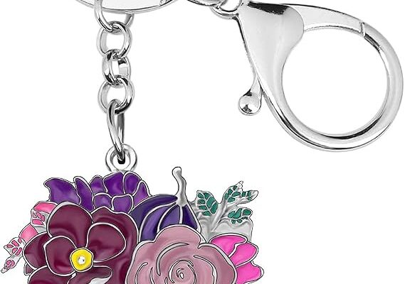 Enamel Alloy Halloween Flower Skull Keychain Car Keys Purse Charms Bag Accessories Sugar Skull Gifts for Women Girls