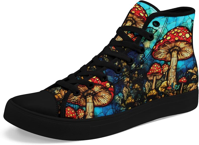 Fashion Skull High-Top Canvas Shoes for Men Women -Unique Vibrant High Top Sneakers Comfortable Casual Shoes - sugar skull boots