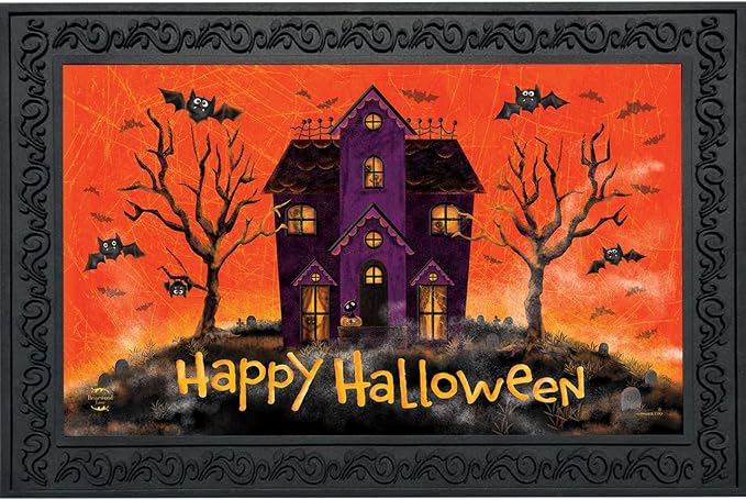 Briarwood Lane Halloween Doormat 30×18 Indoor Outdoor Spooky House for Halloween Doormat
