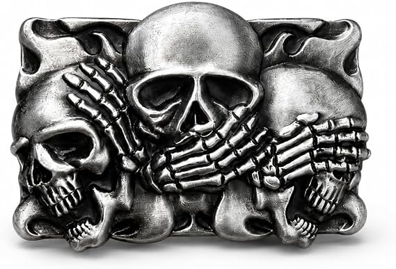 Skull Belt Buckle Western Cowboy Belt Buckles Novelty Skeleton Belt Buckle for Men Women - skull wallet