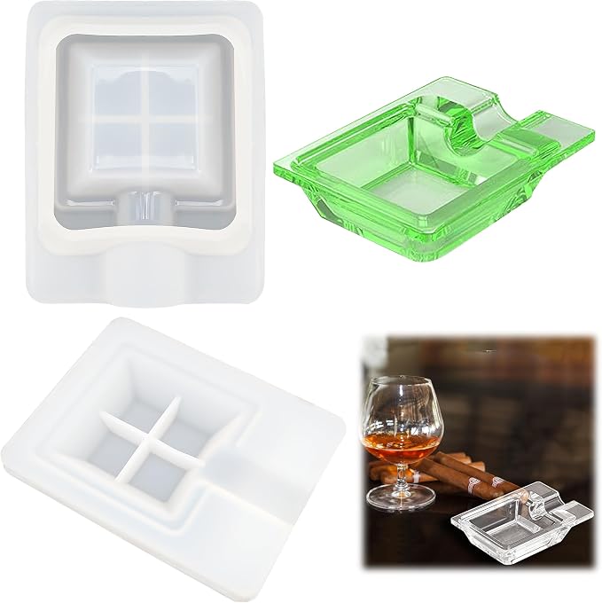 Handmade Molds for Epoxy Resin Casting - Silicone Mould DIY Crafts Molding Kit - skull ashtray