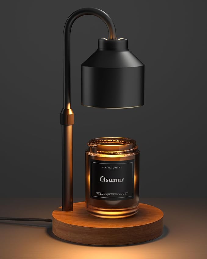 Electric Candle Warmer Lamp Black, Candle Lamp Warmer with Timer, Wax Warmer Lamp for Jar Candles, Adjustable Height Candle Light Warmer with 2 Bulbs - skull lamp