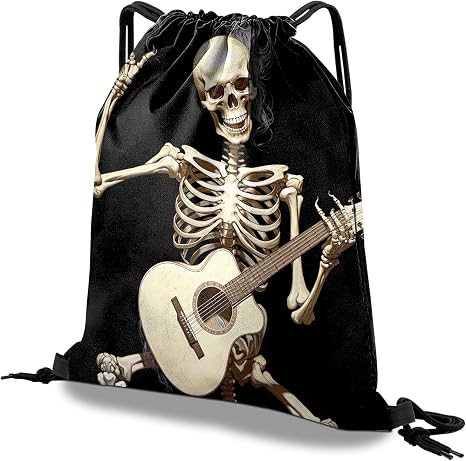 Drawstring Backpack Draw String Bag Waterproof for Sports Gym Beach Travel Cute Aesthetic Sackpack Men Women (13"×17")-Skull Skeleton - skull backpack