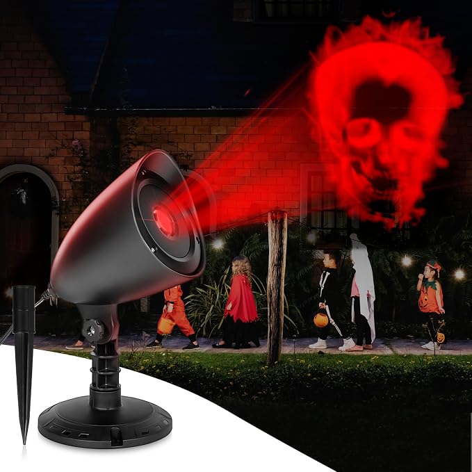 Halloween Projector Lights, Red Skull Projector LED Light, Waterproof Holiday Decoration for Party Yard Garden Outdoor Indoor Lamps for Festive Decoration - skull lamp