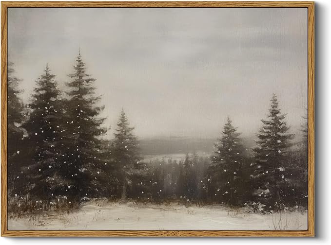 InSimSea Framed Canvas Wall Art Winter Christmas Decor Living Room Pine Tree Forest Decor Nature Landscape Decoration for Bedroom Bathroom Rustic Xmas Holiday Gifts 12x16 Inch - skull painting
