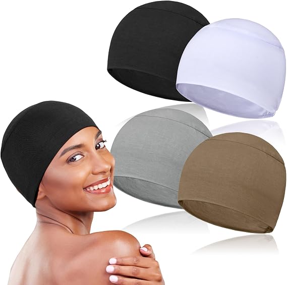 4-Piece Soft Chemo Headwear Set - Lightweight Sleeping Caps for Women with Hair Loss - skull hat