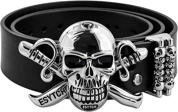 Huge Big Skull Buckle Leather Belt Gothic Belts For Mens Biker Rock Punk Waistband Cool