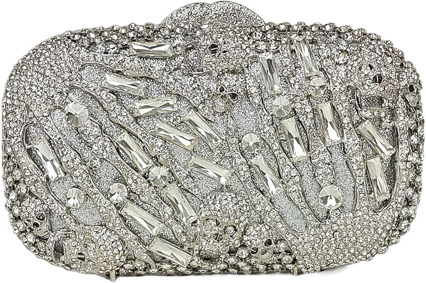 HUANG ZHUANG Cool Skull Crystal Clutch Purse Halloween Rhinestone Party Bag Luxury Skulls Evening Bags Women Handbags - sugar skull handbags for sale