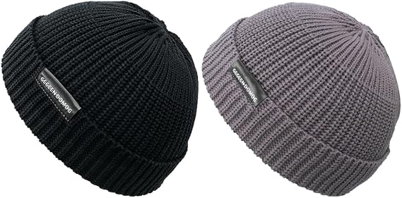 jerague Men Women Knit Beanie Cotton Winter Solid Color Brimless Hat Skull Cap Harbour Cuffed Hat - skull watch