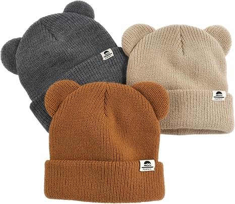 FURTALK Baby Beanie with Bear Ear Warm Knit Winter Hat for Infant Toddlers - skull hat
