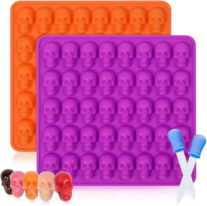 Skull Silicone Molds, Halloween Gummy Chocolate Molds 2 Pcs Mini Skull Mold - skull ashtray