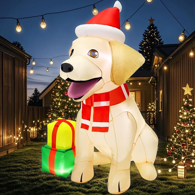 5FT Christmas Inflatables Decorations Outdoor Vivid Lab Dog with Build-in Bright LED Christmas Blow Up Yard Decoration Christmas Decorations Outdoor Indoor for Holiday Party Garden Lawn Home - skull inflatable