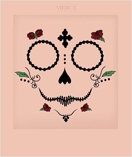 Day of the Dead Roses Face Jewels by Mercy London Skeleton Accessories Gems All In One Halloween Stick On Sticker - sugar skull makeup